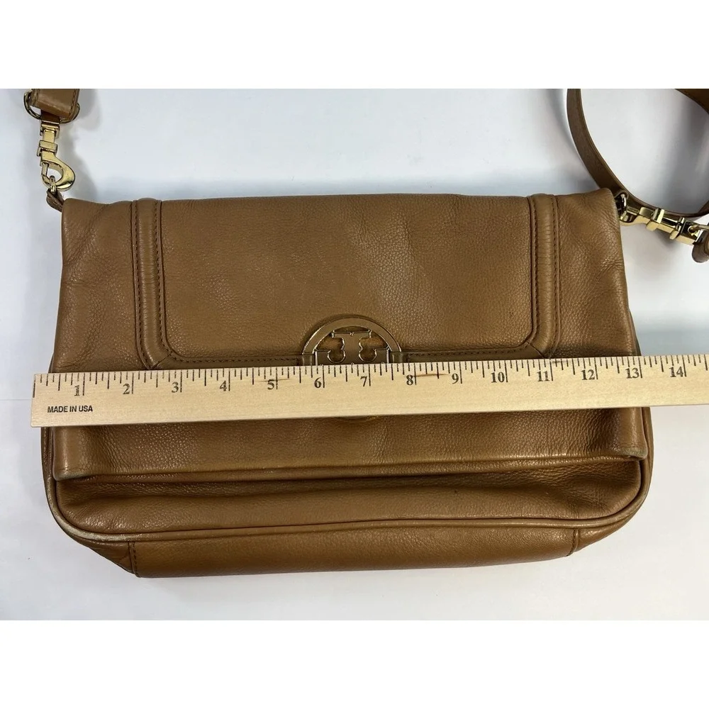 Tory Burch Handbag Amanda Fold Over Large Womens Leather Shoulder Bag Crossbody